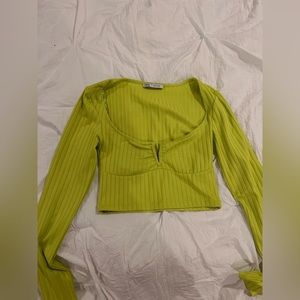 neon green long sleeve from zara
